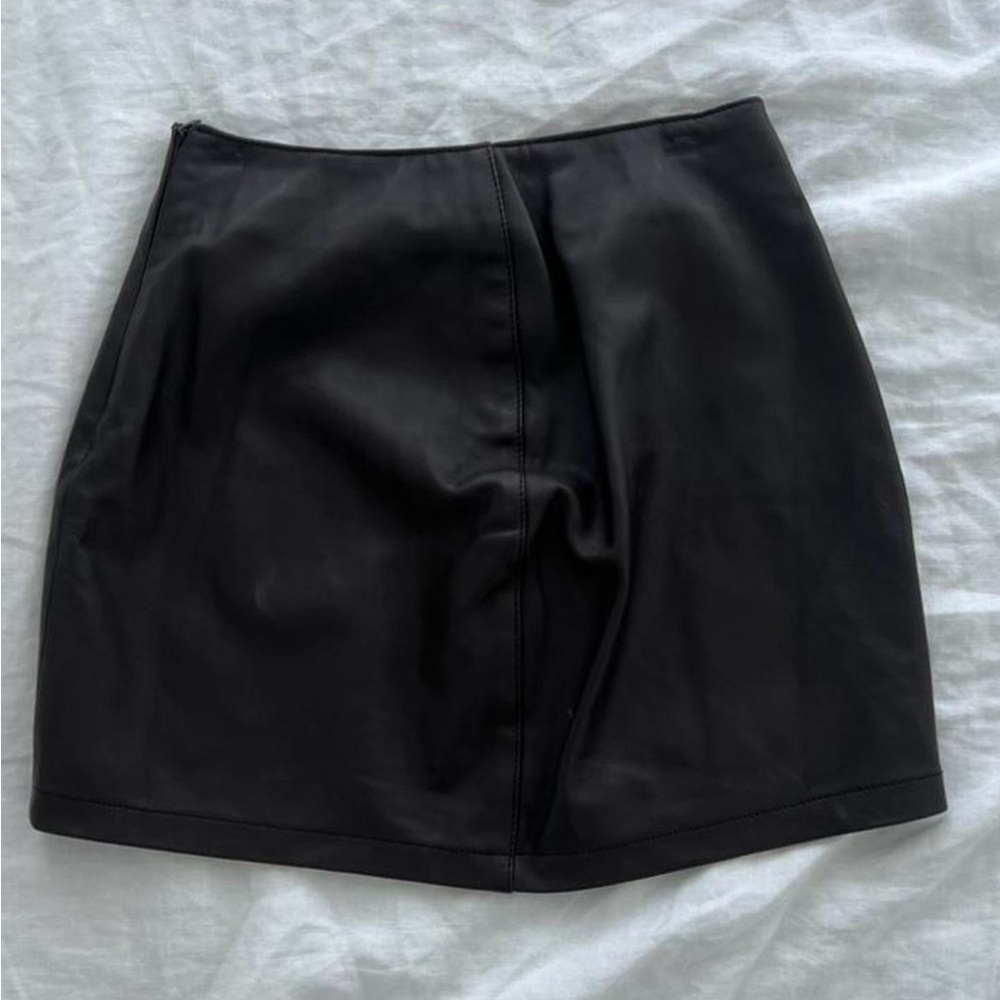 NWOT Heavy Manners Brown 64’ Skylark Leather Mini Skirt Size XS